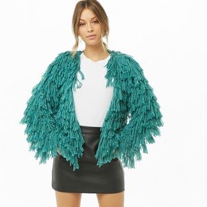 Shaggy fringe cardigan